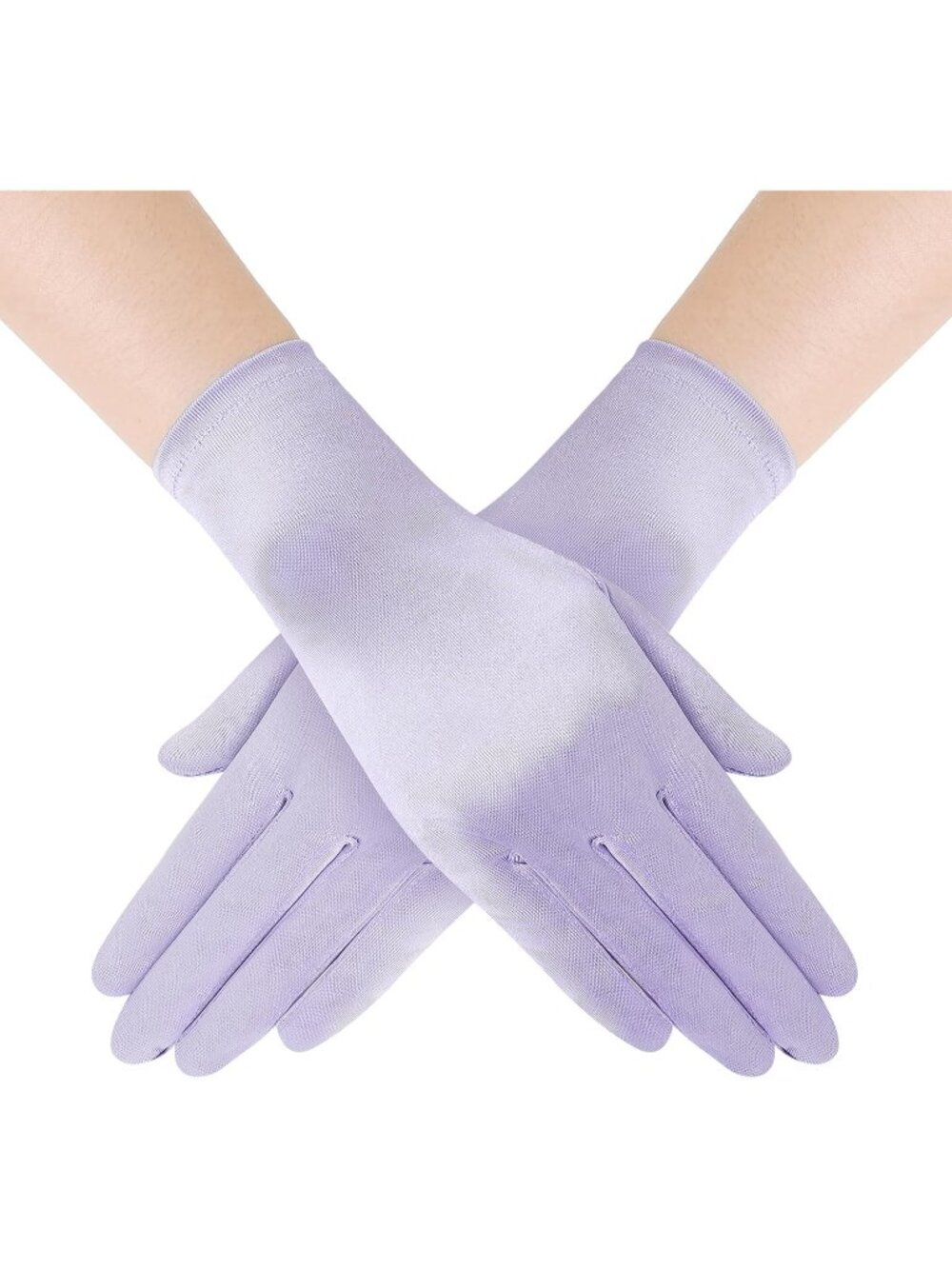 Women's Light Purple 1920s Bridal Tea Party Wedding Short Satin Opera Gloves